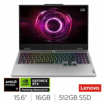 Lenovo LOQ 15AHP10, AMD Ryzen 7, 16GB RAM, 512GB SSD, NVIDIA GeForce RTX 5050, 15.6 Inch, Gaming Laptop, 83JG000AUK Lenovo LOQ 15AHP10, AMD Ryzen 7, 16GB RAM, 512GB SSD, NVIDIA GeForce RTX 5050, 15.6 Inch, Gaming Laptop, 83JG000AUK