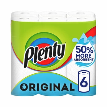 Plenty Mega Pack Original Kitchen Roll, 6 Pack