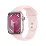 Apple Watch Series 9 Cellular, 45mm Pink Aluminium Case with Light Pink Sport Band M/L, MRML3QA/A