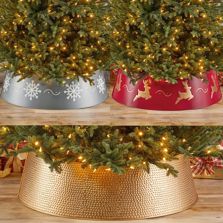 35 Inch (88.9 cm) Seasonal Metal Christmas Tree Skirt In 3 Colours