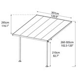 Palram Feria 3 Patio Cover in Grey line drawingimages