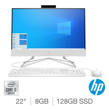 HP, Intel Core i3, 8GB RAM, 128GB SSD, 22 Inch, All in One Desktop PC, 22-df0032na