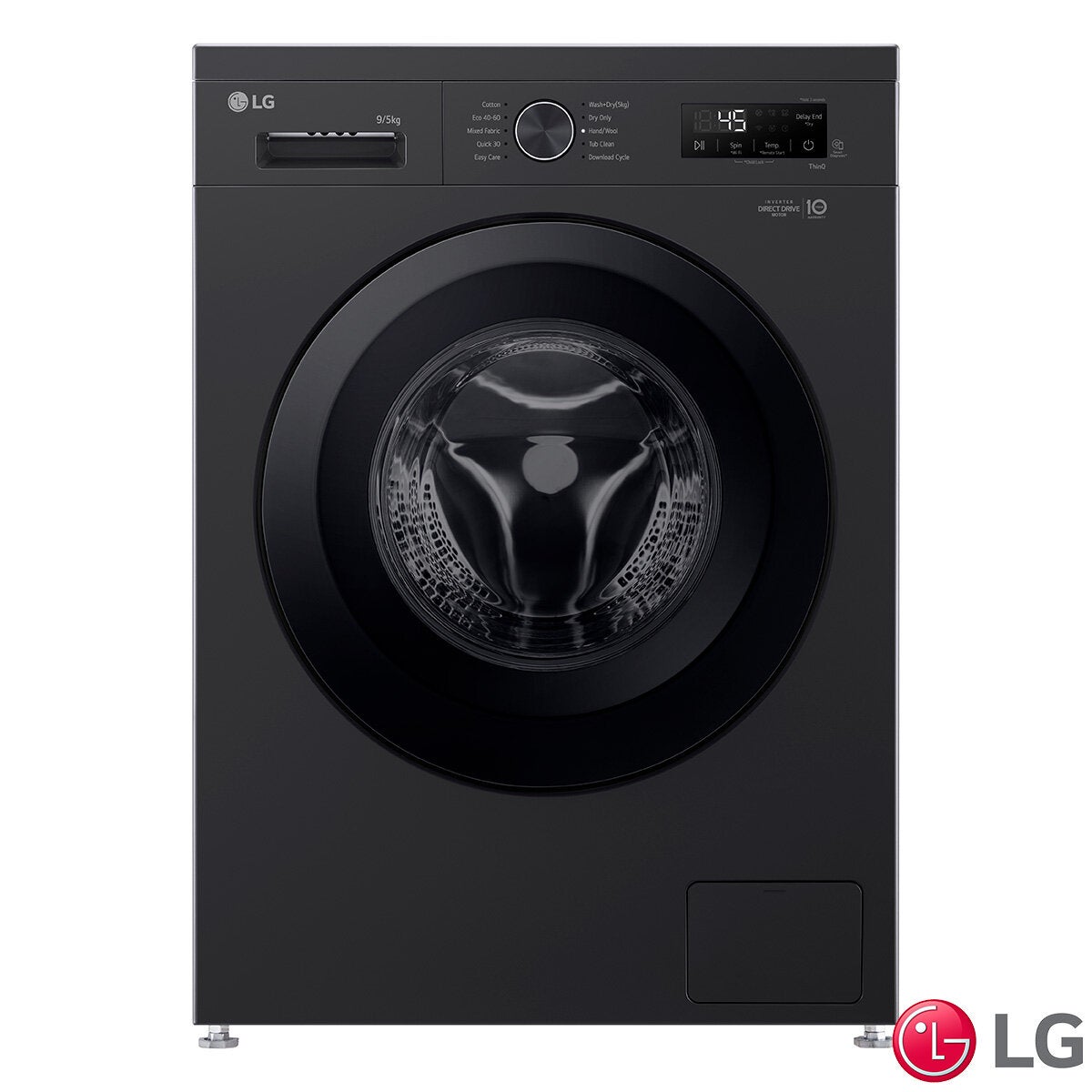 LG Series 2 W4X1095NNK, 9/5kg Washer Dryer, E Rated in Black
