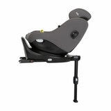 Studio image of the Joie I-Pivot Car Seat from the side, reclined and headrest raised