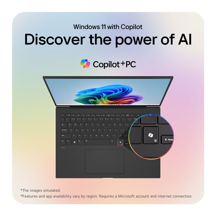 LG gram Copilot+PC, Intel Core Ultra 7, 16GB RAM, 1TB SSD, 16 Inch Laptop, 16Z90TL-G.AU78A1 LG gram Copilot+PC, Intel Core Ultra 7, 16GB RAM, 1TB SSD, 16 Inch Laptop, 16Z90TL-G.AU78A1