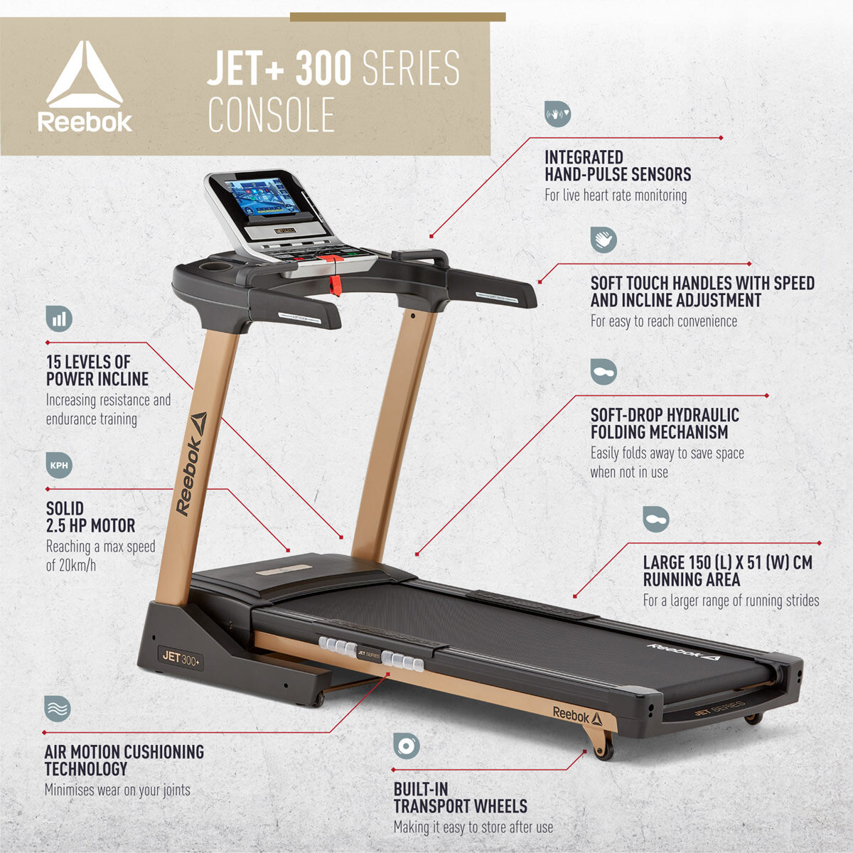 Image for Reebok Jet 300+ Treadmill