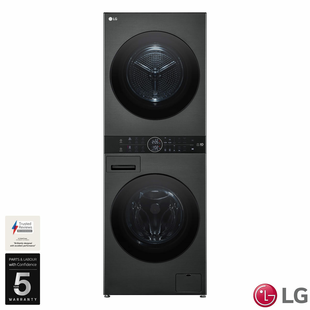 LG WT1210BBTN1, 12kg/10kg, 1400rpm, WashTower Rated in A/A+++ in Black Steel LG WT1210BBTN1, 12kg/10kg, 1400rpm, WashTower Rated in A/A+++ in Black Steel
