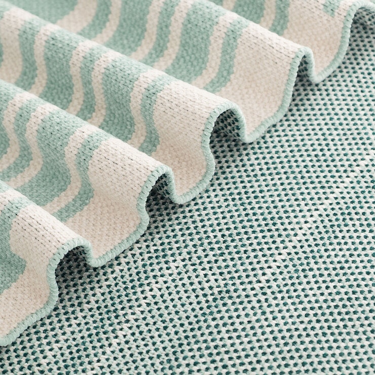 Berkshire Green Striped Chenille Throw, 152 x 178 cm Berkshire Green Striped Chenille Throw, 152 x 178 cm