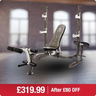 Marcy MWB-70205 Folding Olympic Barbell Bench with Rear Squat Rack