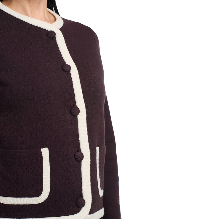 Dalia Ladies Contrast Trim Cardigan Dalia Ladies Contrast Trim Cardigan