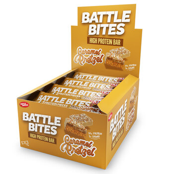 Battle Bites Caramel Pretzel Protein Bar, 12 x 62g