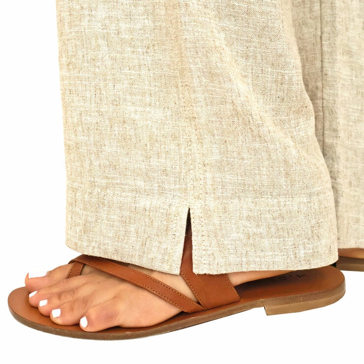 Briggs Ladies Linen Pant in Tan