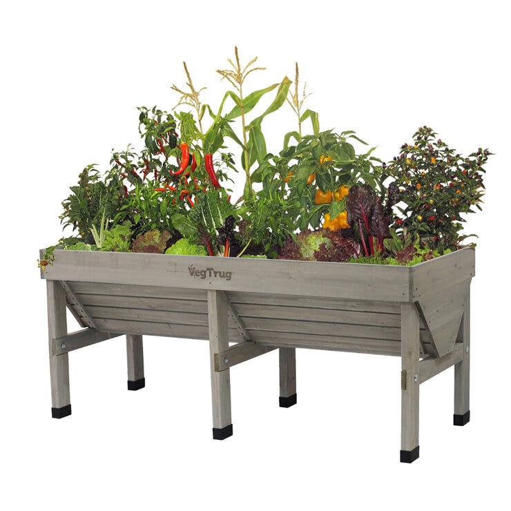 VegTrug 1.8m Medium Raised Wooden Planter in Grey