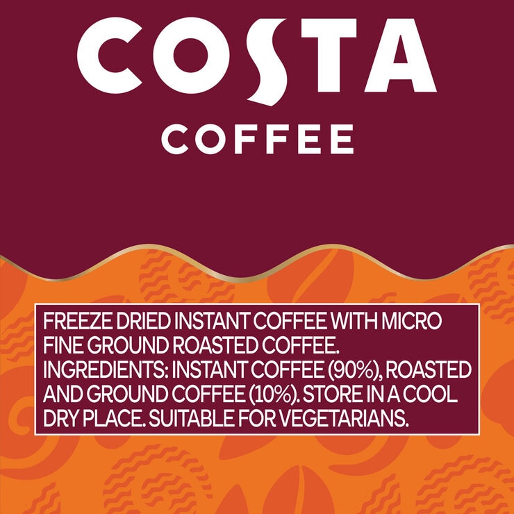 Costa Coffee Smooth Medium Roast Instant Coffee, 6 x 100g