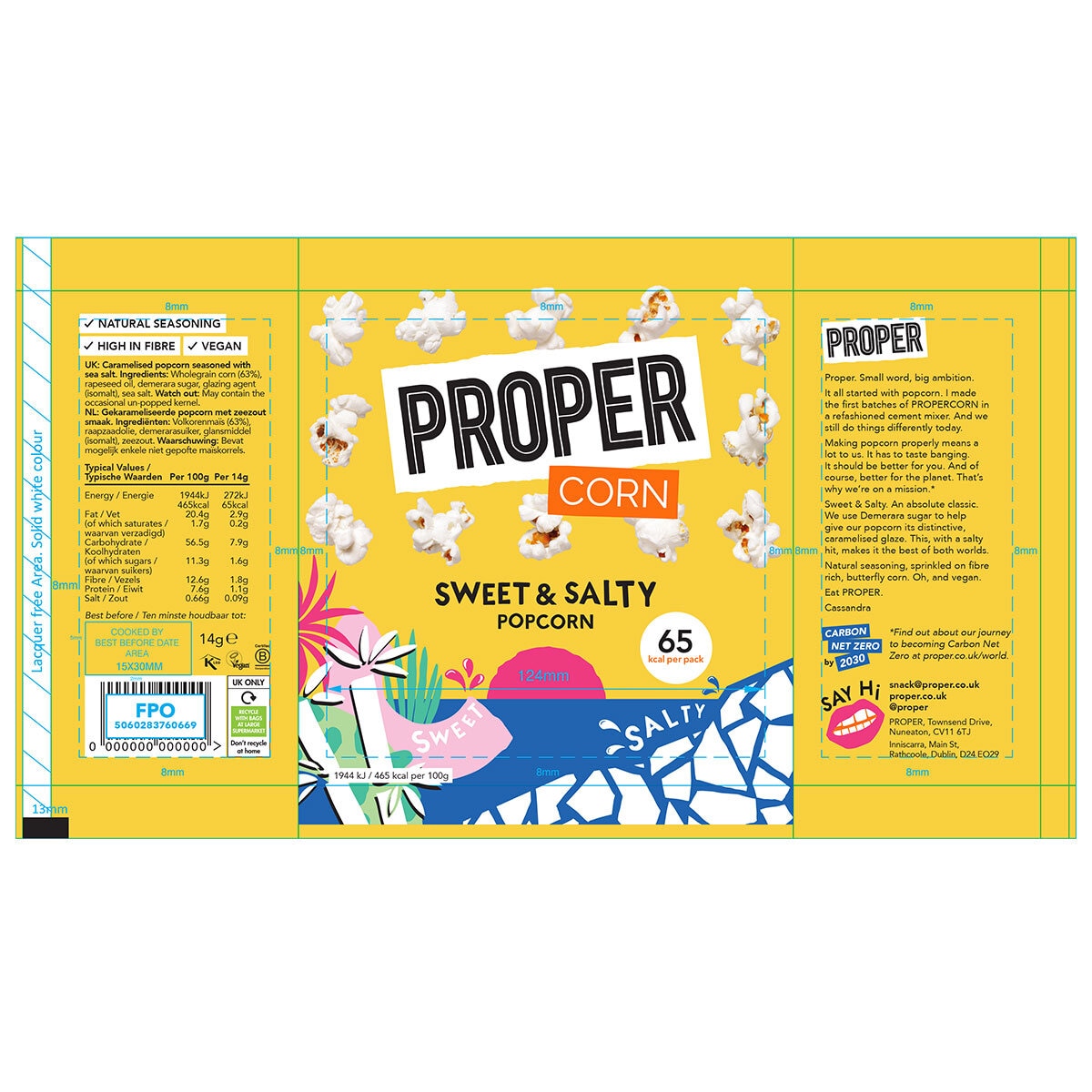 Proper Corn Popcorn Sweet & Salty Mixed Case, 32 x 14g