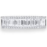 1.00ctw Baguette & Round Brilliant Cut Diamond Ring, 18ct White Gold