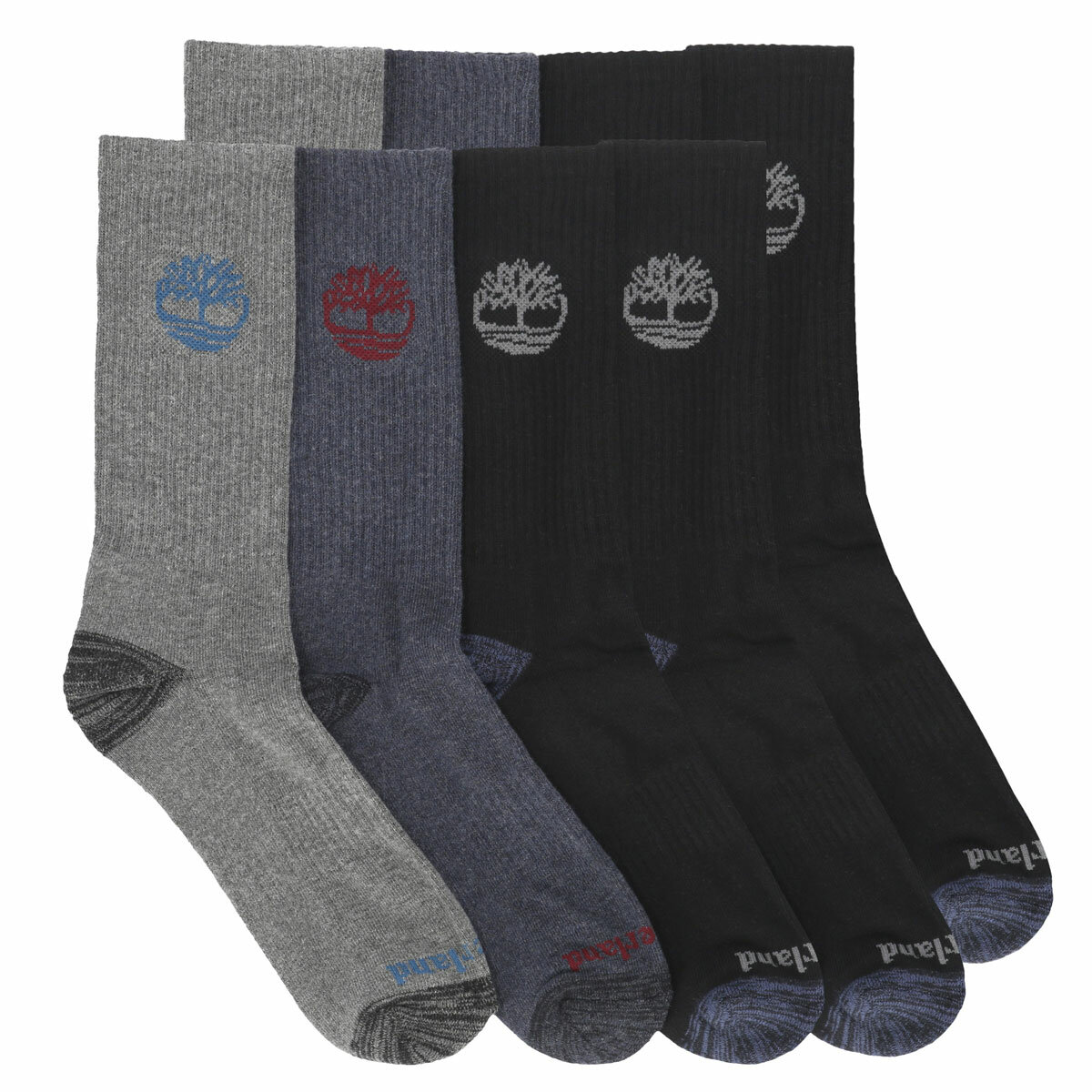 Timberland Men's Crew Socks, 8 Pack in Mixed Black Pack