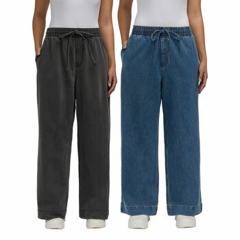 Teddi Rose Wide Leg Denim Pull on Pant