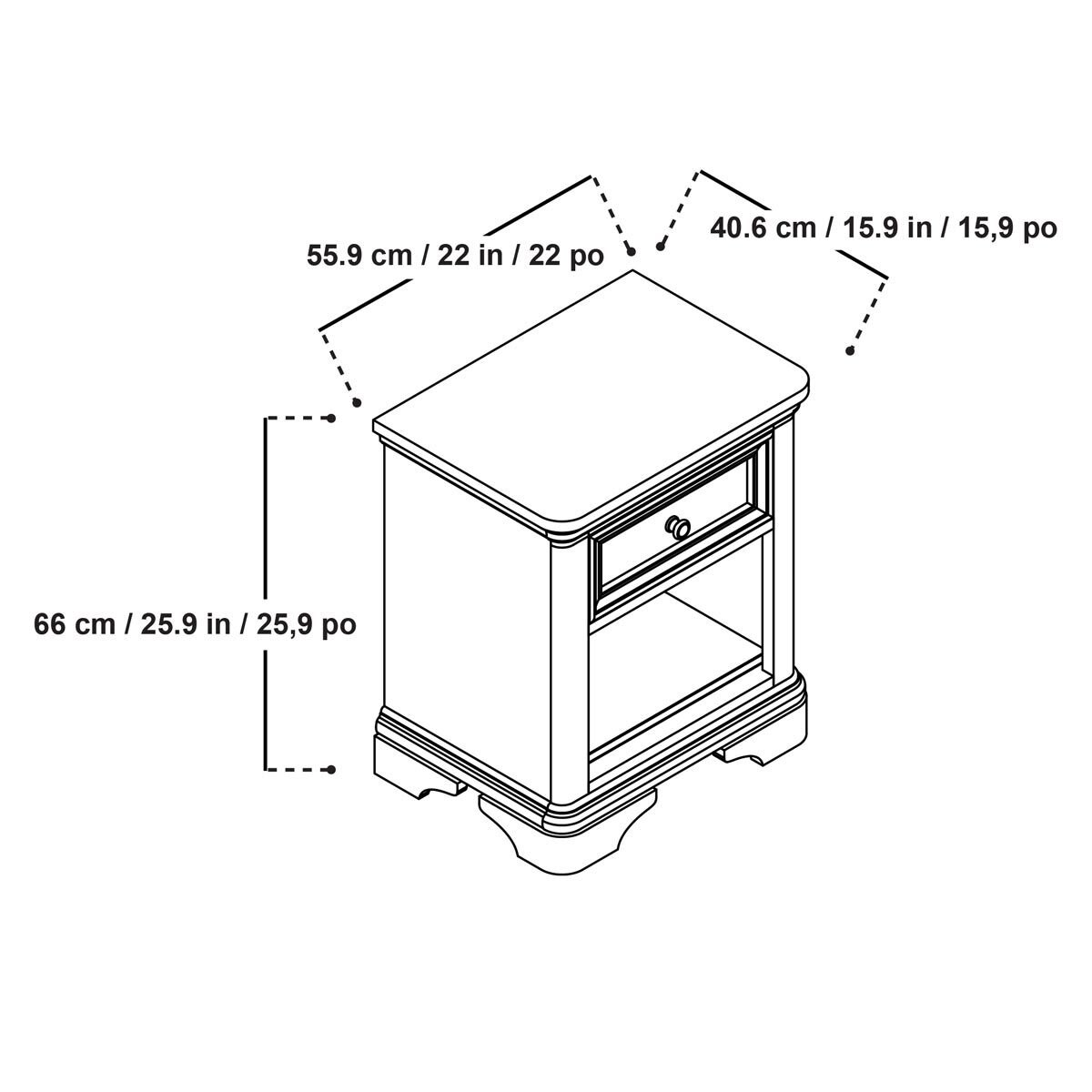 Universal Broadmoore Crosby Nightstand with Storage Drawer Costco UK