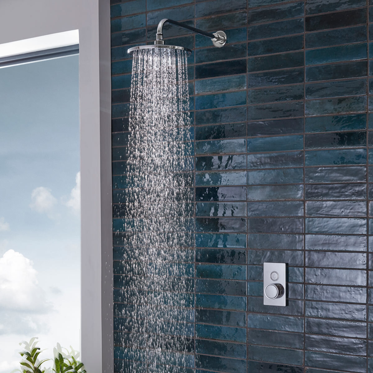 Lifestyle image of shower in bathroom setting