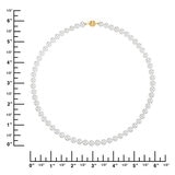 6.5-7mm Cultured Freshwater White Pearl Strand  Necklace, 14ct Yellow Gold