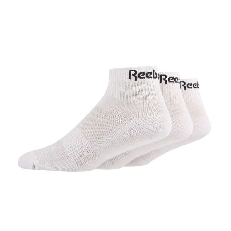 Reebok Unisex Essential Ankle Socks 6 Pack in White Reebok Unisex Essential Ankle Socks 6 Pack in White