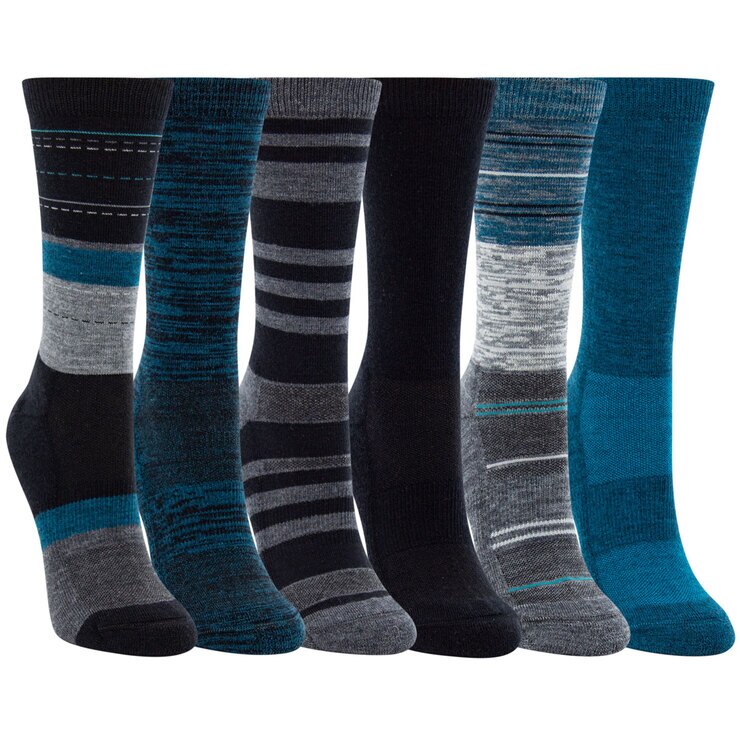 Kirkland Signature Women's Merino Wool Sock, 6 Pack in Blue Costco UK