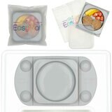 EasyTots EasyMat MiniMax Open Suction Weaning Plate in Grey