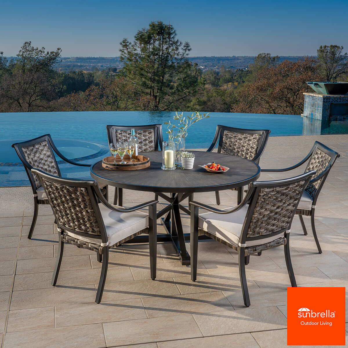 Foremost Vigo 7 Piece Round Wicker Dining Set Costco UK