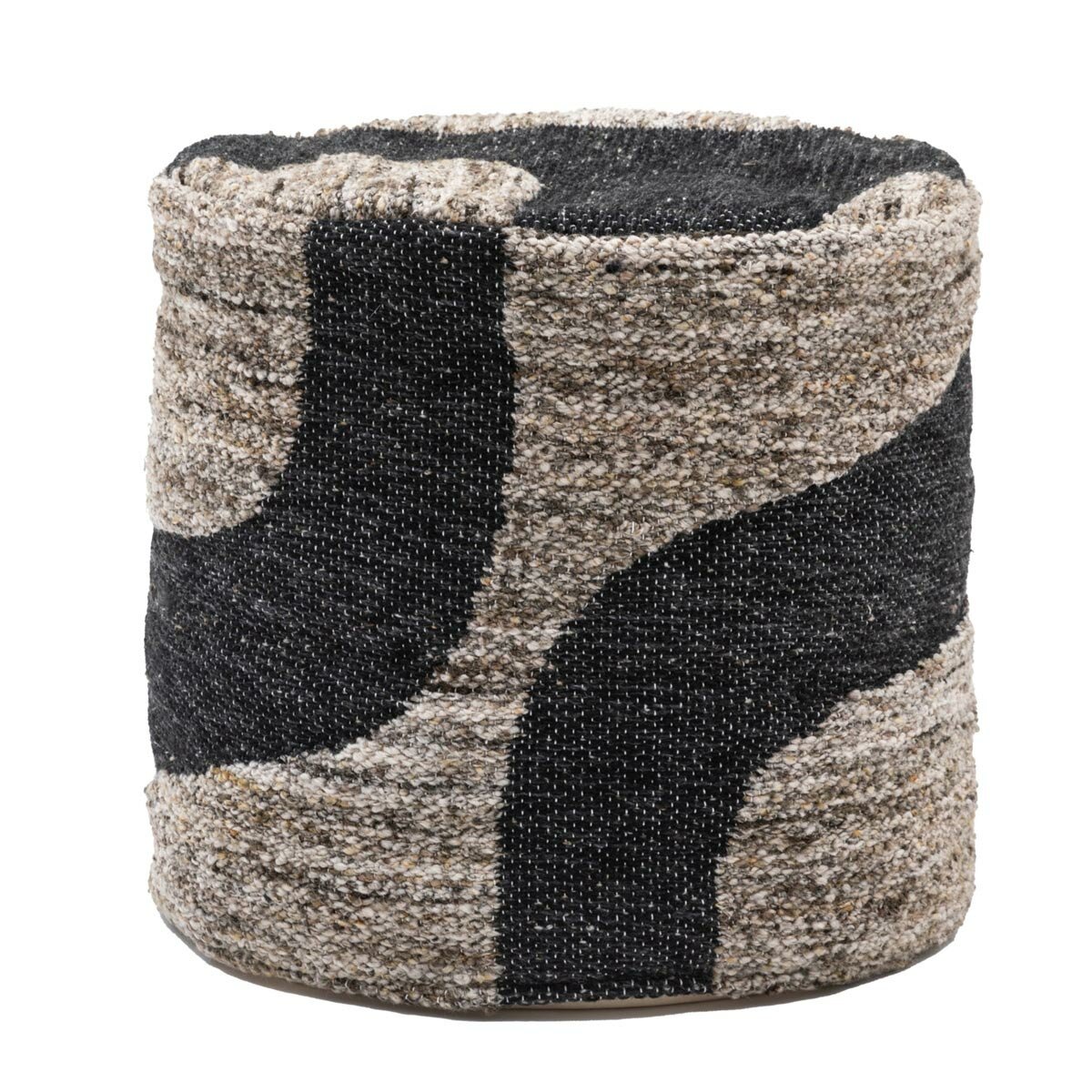 Gallery Bergen Mono Graphic Drum Pouffe, 50 x 45 cm