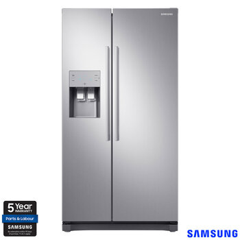 Samsung RS50N3513S8/EU, Side by Side Fridge Freezer, F Rated in Aluminium