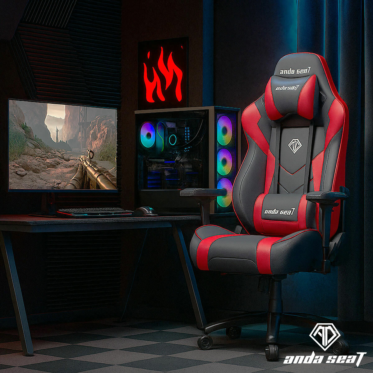 anda seaT Dark Demon Premium Gaming Chair, Black / Red