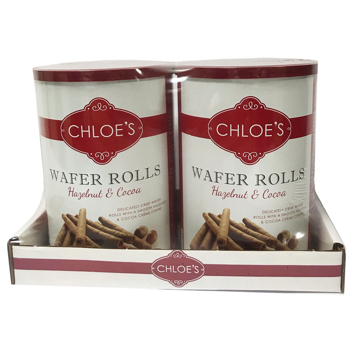 Chloe's Hazelnut & Cocoa Wafer Rolls, 2 x 400g