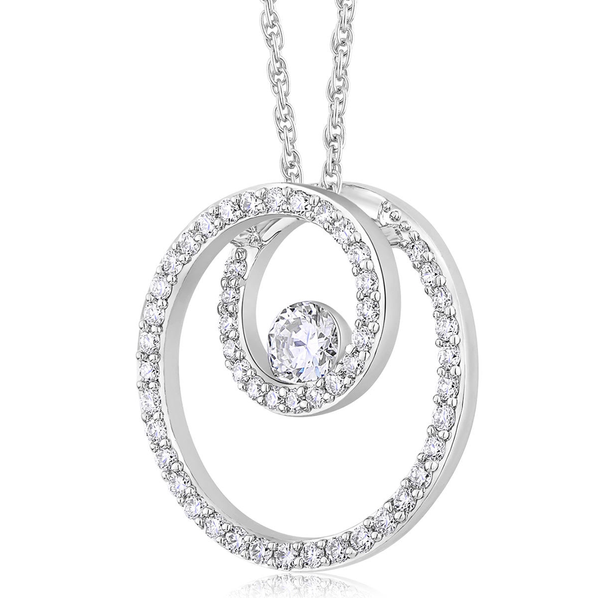 0.40ctw Round Brilliant Cut Diamond Pendant, 18ct White Gold Costco UK