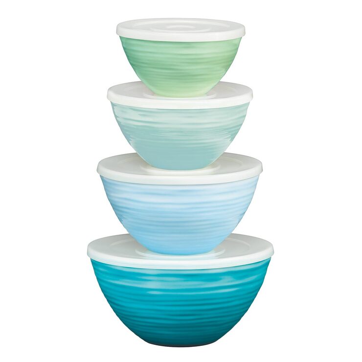 Pandex Ombre Melamine 4 Piece Bowl Set with Lids in 2 Colours Costco UK