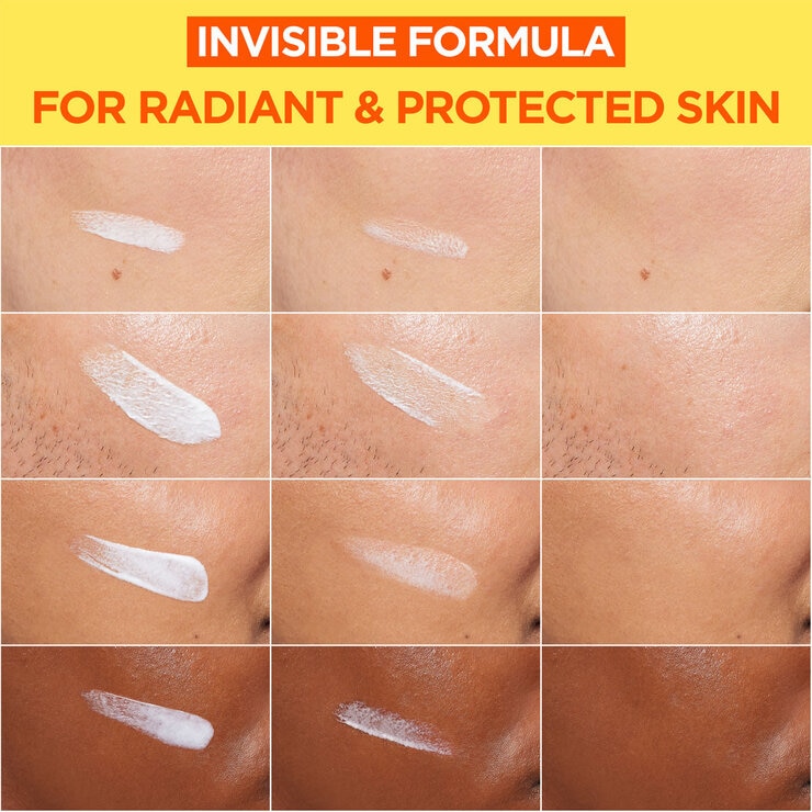 Garnier Daily UV Fluid, SPF 50+, Vitamin C Sheer Glow, Invisible & BHA+ Niacinamide