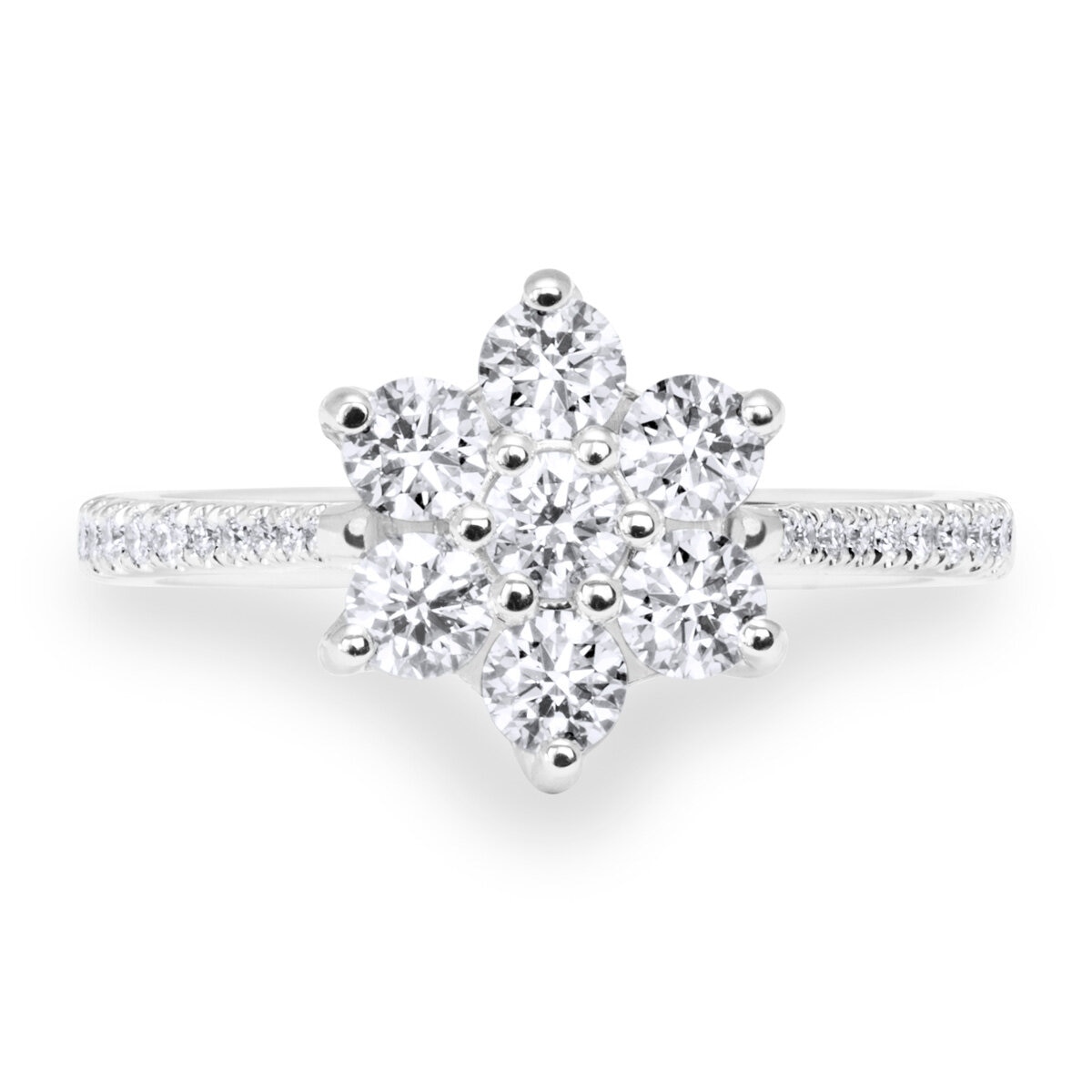 1.00ctw Round Brilliant Cut Diamond Ring, 18ct White Gold