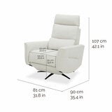 Aiden & Ivy Elton Cream Leather Manual Reclining Chair Aiden & Ivy Elton Cream Leather Manual Reclining Chair