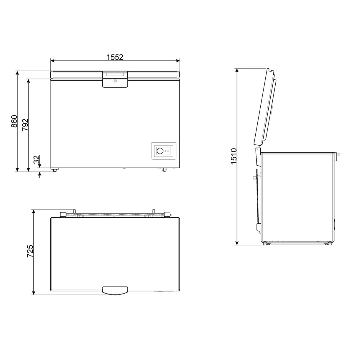 Smeg CO402E, 350L, Chest Freezer, A++ Rating in White Costco UK