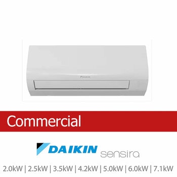 Installed Daikin Sensira Single Split Air Conditioning Unit for Commercial Use, Available in 7 kW Capacities
