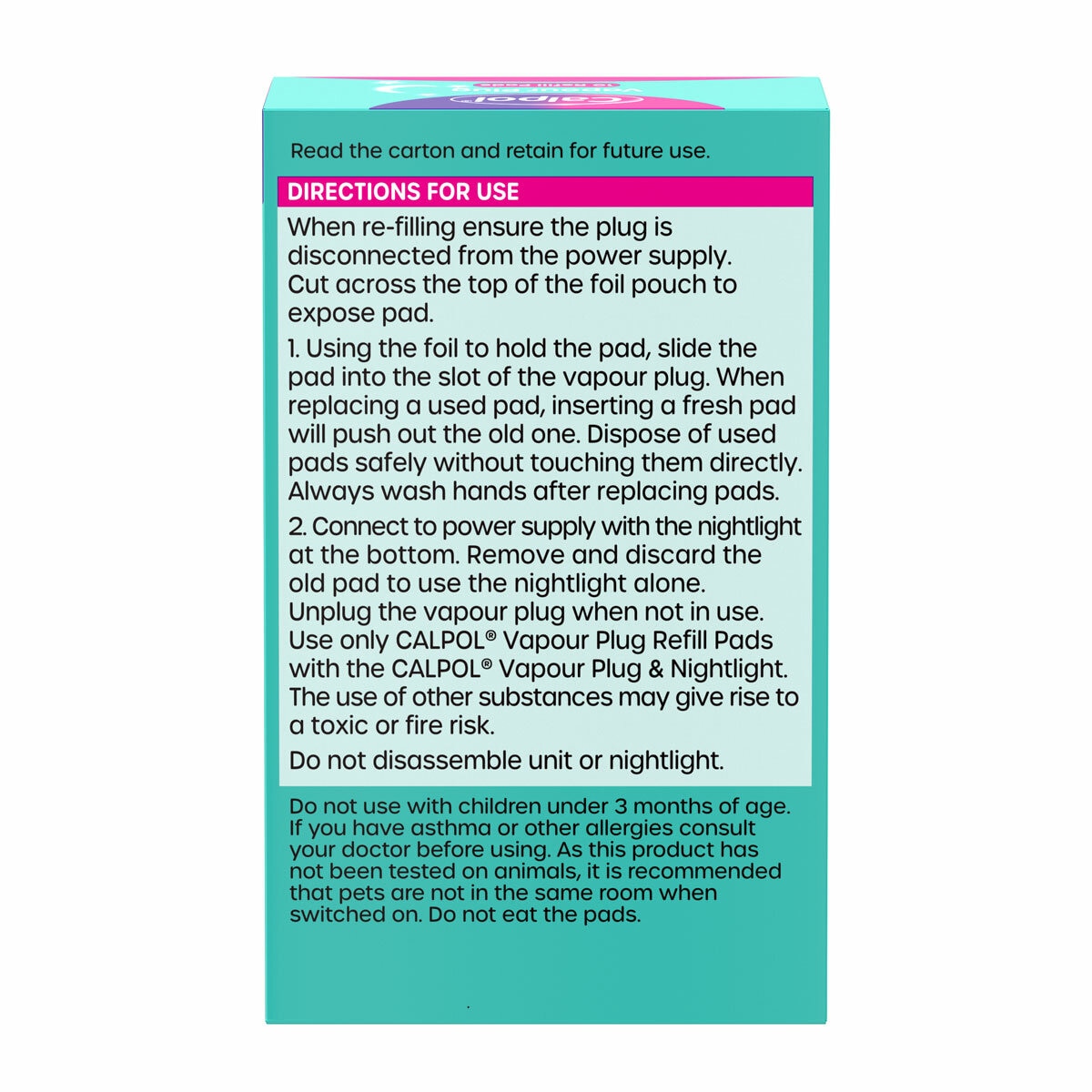 Calpol Vapour Plug In & Nightlight, + 30 Refill Pads, Lavender & Chamomile Calpol Vapour Plug In & Nightlight, + 30 Refill Pads, Lavender & Chamomile