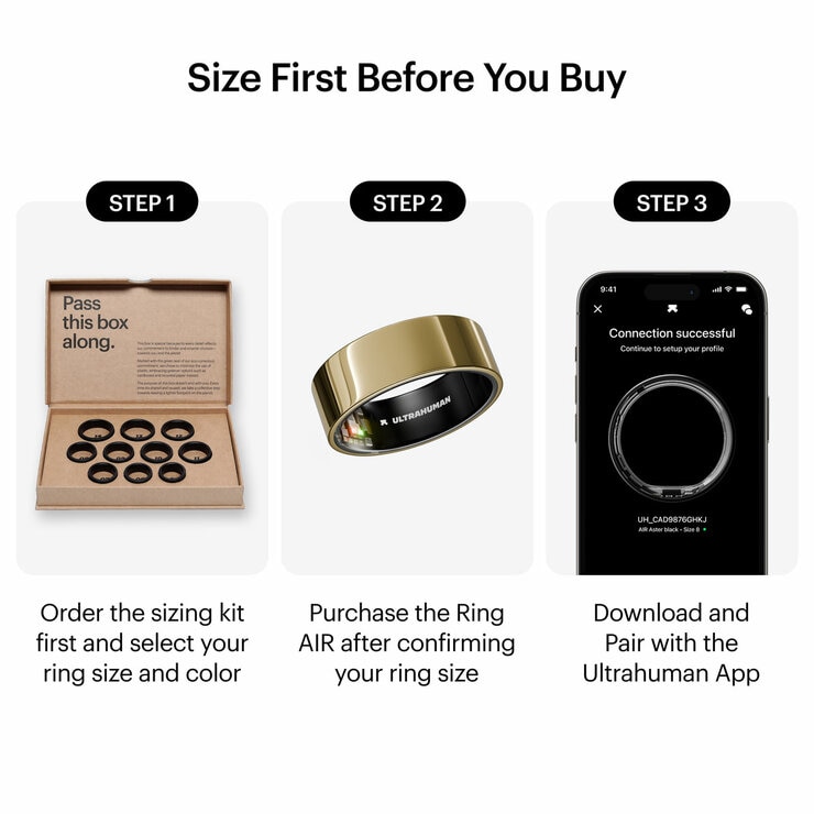 Buy Ultrahuman Ring AIR Bionic Gold, Size 8 at costco.co.uk