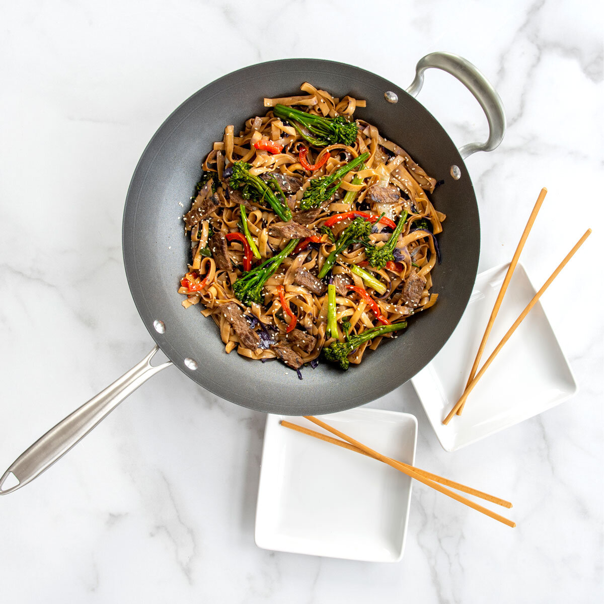 Nordic Ware Aluminium Wok with Stainless Steel Handle