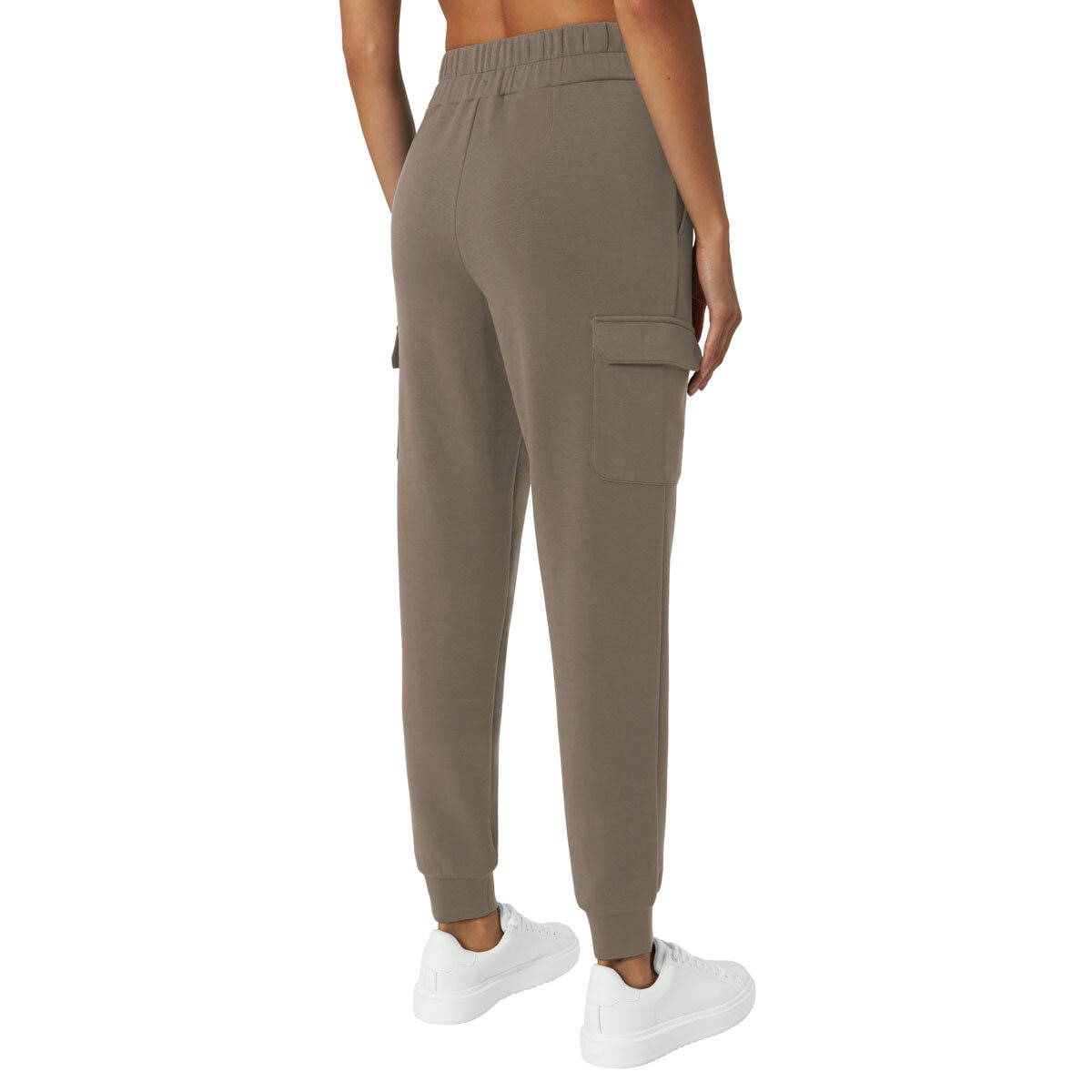 Mondetta Ladies Cargo Scuba Cuffed Pant in Grey