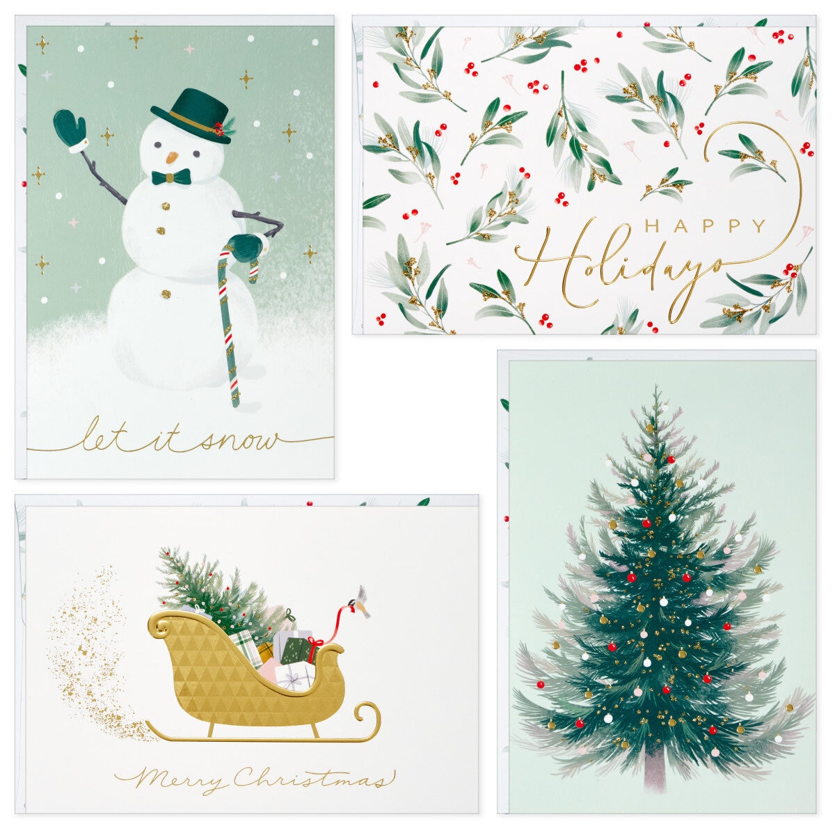 Hallmark Hand Crafted Christmas Card Assortment: Let It Snow - 40 Pack