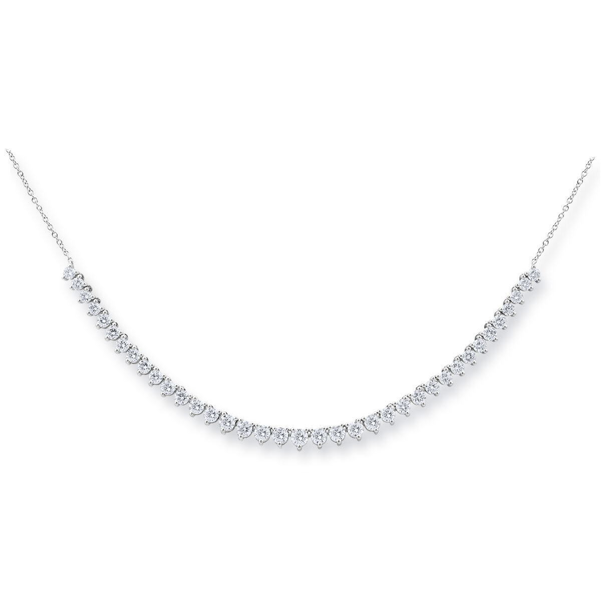 3.00ctw Round Brilliant Cut Diamond Necklace, 14ct White Gold