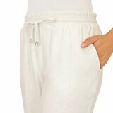 Briggs Ladies Linen Pant in White