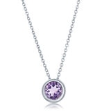 Amethyst Birthstone Pendant, 14ct White Gold