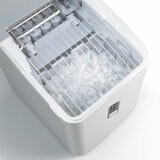 Ice cube maker with lid open Ice cube maker with lid open