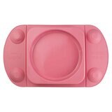 EasyTots EasyMat MiniMax Open Suction Weaning Plate in Pink